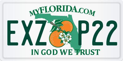 FL license plate EXZP22