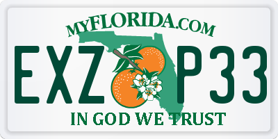 FL license plate EXZP33
