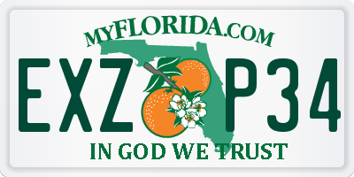 FL license plate EXZP34