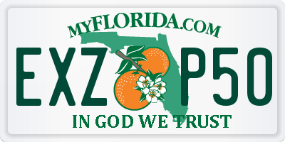 FL license plate EXZP50