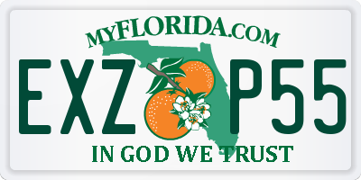 FL license plate EXZP55
