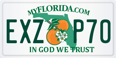 FL license plate EXZP70