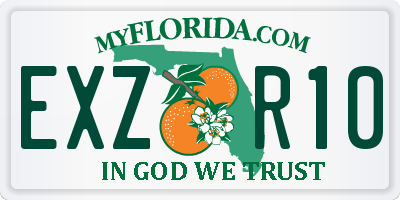 FL license plate EXZR10