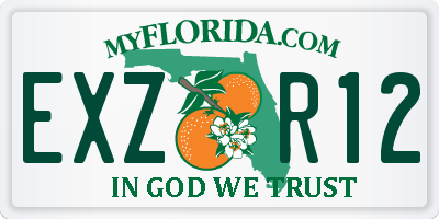 FL license plate EXZR12