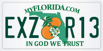 FL license plate EXZR13