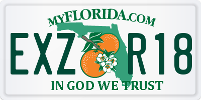 FL license plate EXZR18