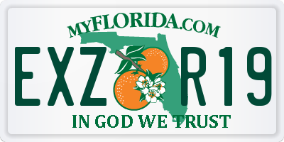 FL license plate EXZR19