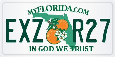 FL license plate EXZR27
