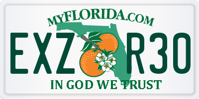 FL license plate EXZR30