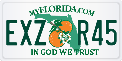 FL license plate EXZR45