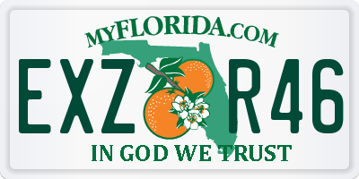 FL license plate EXZR46