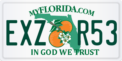 FL license plate EXZR53