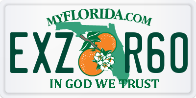 FL license plate EXZR60