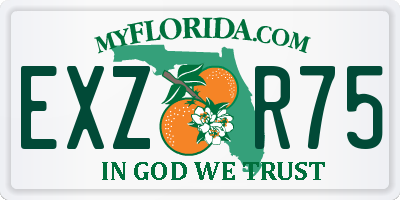 FL license plate EXZR75