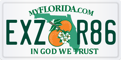 FL license plate EXZR86