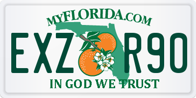 FL license plate EXZR90