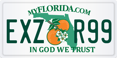 FL license plate EXZR99