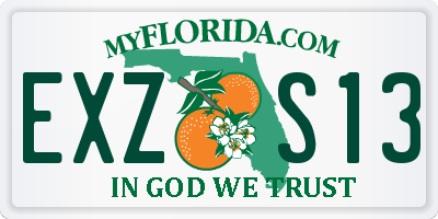 FL license plate EXZS13