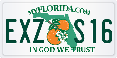 FL license plate EXZS16
