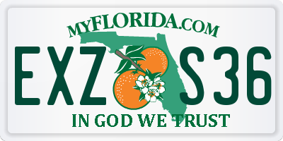 FL license plate EXZS36
