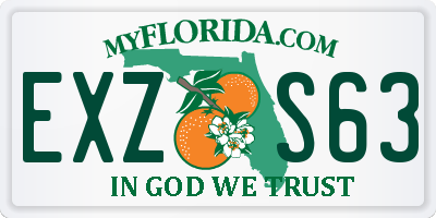 FL license plate EXZS63
