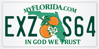 FL license plate EXZS64