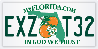 FL license plate EXZT32