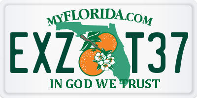FL license plate EXZT37