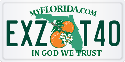 FL license plate EXZT40