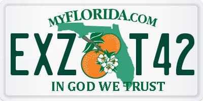 FL license plate EXZT42