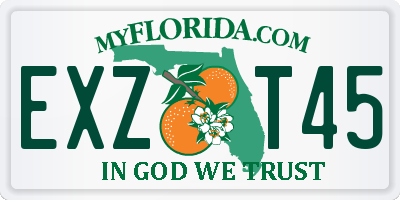 FL license plate EXZT45