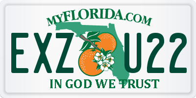 FL license plate EXZU22
