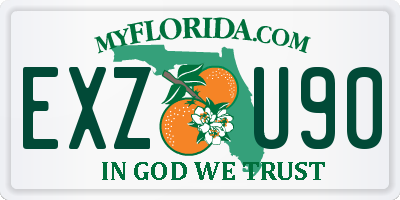 FL license plate EXZU90