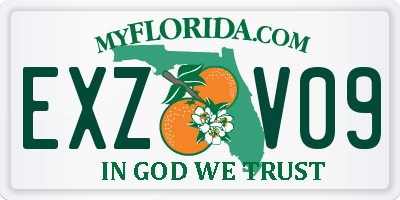 FL license plate EXZV09