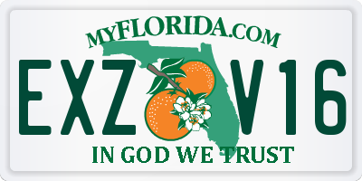 FL license plate EXZV16