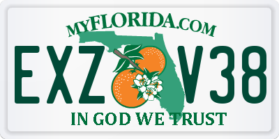 FL license plate EXZV38