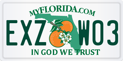 FL license plate EXZW03
