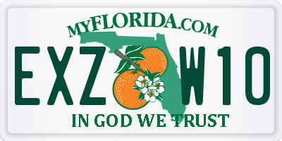 FL license plate EXZW10