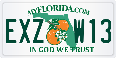 FL license plate EXZW13