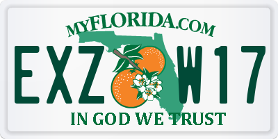 FL license plate EXZW17