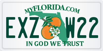 FL license plate EXZW22