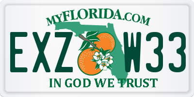 FL license plate EXZW33