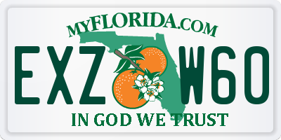 FL license plate EXZW60