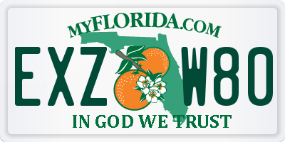 FL license plate EXZW80