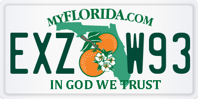FL license plate EXZW93