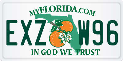 FL license plate EXZW96