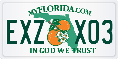 FL license plate EXZX03