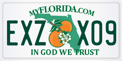 FL license plate EXZX09
