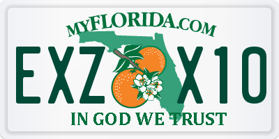 FL license plate EXZX10