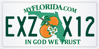 FL license plate EXZX12